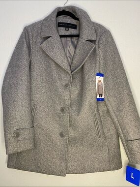 Marc New York Andrew Marc Wool Blend Grey Women's Peacoat